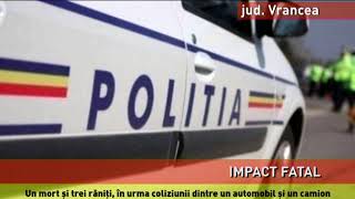 Un mort și trei răniți, într-un grav accident produs în Vrancea