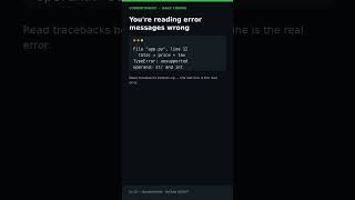 You're reading error messages wrong #Shorts