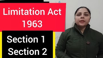 Limitation Act 1963 || Section 1 and Section 2 || #limitationact1963 #section2limitationact1963