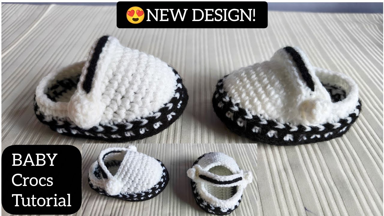 How to crochet baby slippers | Crocs style Step by Step tutorial (3-6 months) 