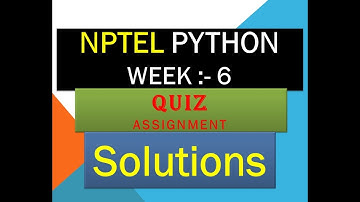 NPTEL python programming assignment solution week 6 || NPTEL python assignment week 6