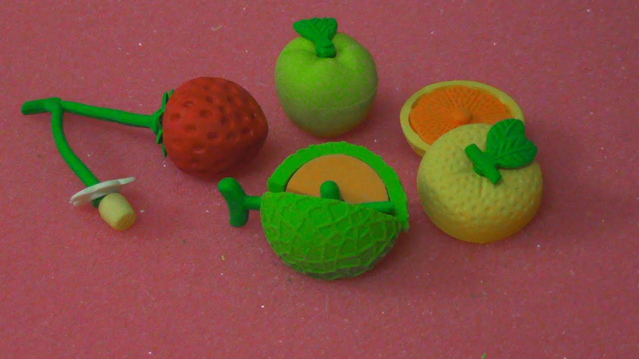 Learn Fruits Names For Kids With Japanese Kawaii Iwako Fruit Eraser