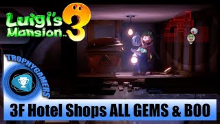 Luigi's Mansion 3 - ALL GEMS & BOO Location - 3F Hotel Shops