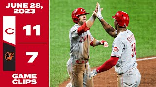 Game Clips 6-28-23 Reds beat Orioles 11-7