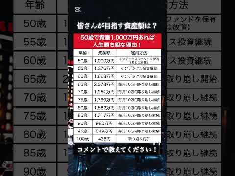 【衝撃】50歳までに資産1,000万円達成したら一生安心な理由｜#資産運用 #資産形成 #お金#shorts