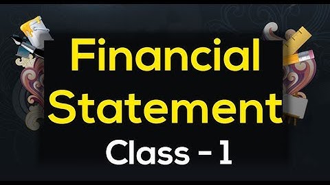 Financial Statement ( bangla ) - Class 1