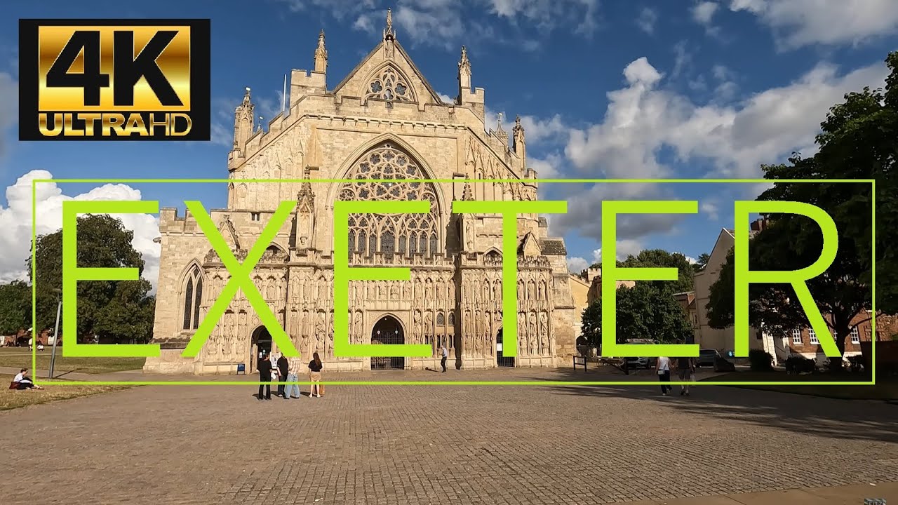 EXETER, ENGLAND - UNITED KINGDOM [1 Hour Walking Tour in 4K]