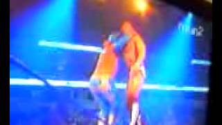 Sin Cara backflip off top rope with Daniel Bryan