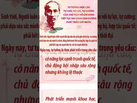 TƯ TƯỞNG “ĐỘC LẬP, TỰ CHỦ, TỰ LỰC, TỰ CƯỜNG” CỦA CHỦ TỊCH HỒ CHÍ MINH