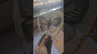 Butterfly Drawing on Leaf Skeleton | Unique Leaf Art#viral #art #leafart#dnyanuartstudio