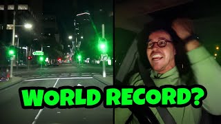 Driving with Derek - Green Light Challenge WORLD RECORD RUN!