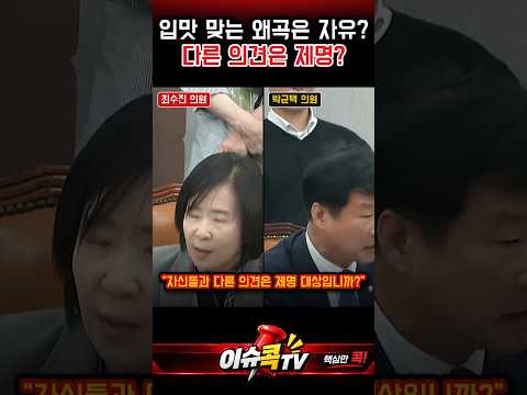 암살자들엔 "창작의 자유", 김태규는 제명? 최수진 #김태규 #암살자들 #운영위 #국민의힘 #보수