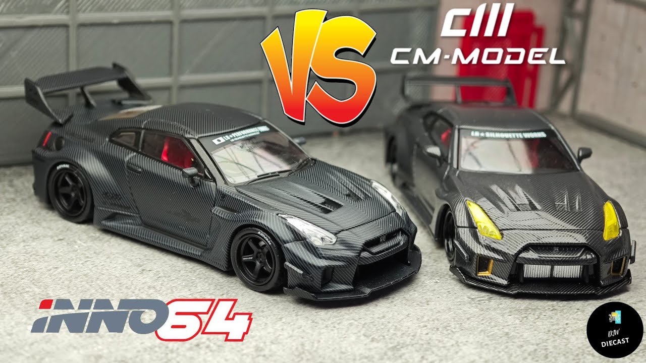 Nissan GT-R R35 LBWK LB Silhouette 1/64 | BRAND COMPARISON | Inno64 VS CM Model