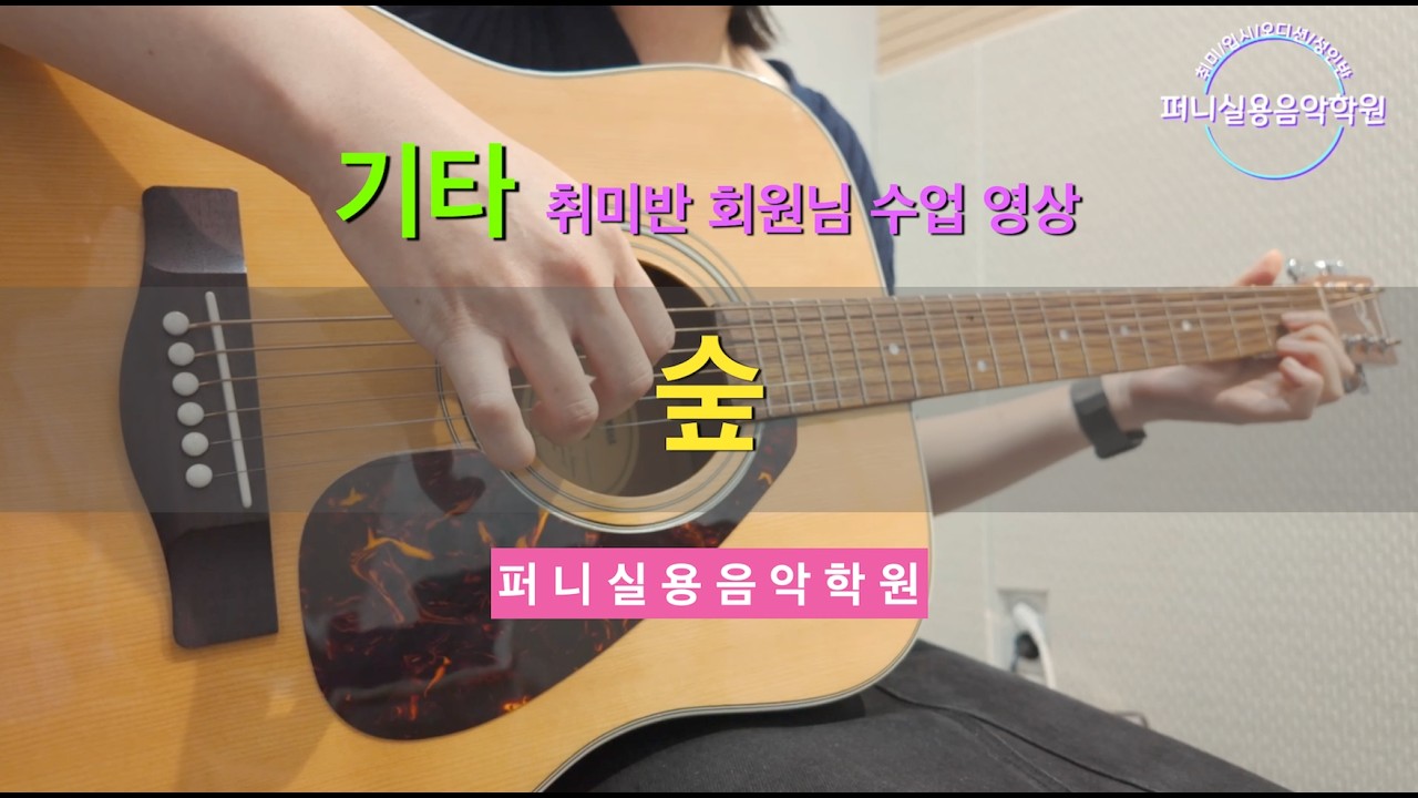 탄현 파주 퍼니실용음악학원 통기타 취미반 회원님 수업 영상 최유리-숲 통기타 연주