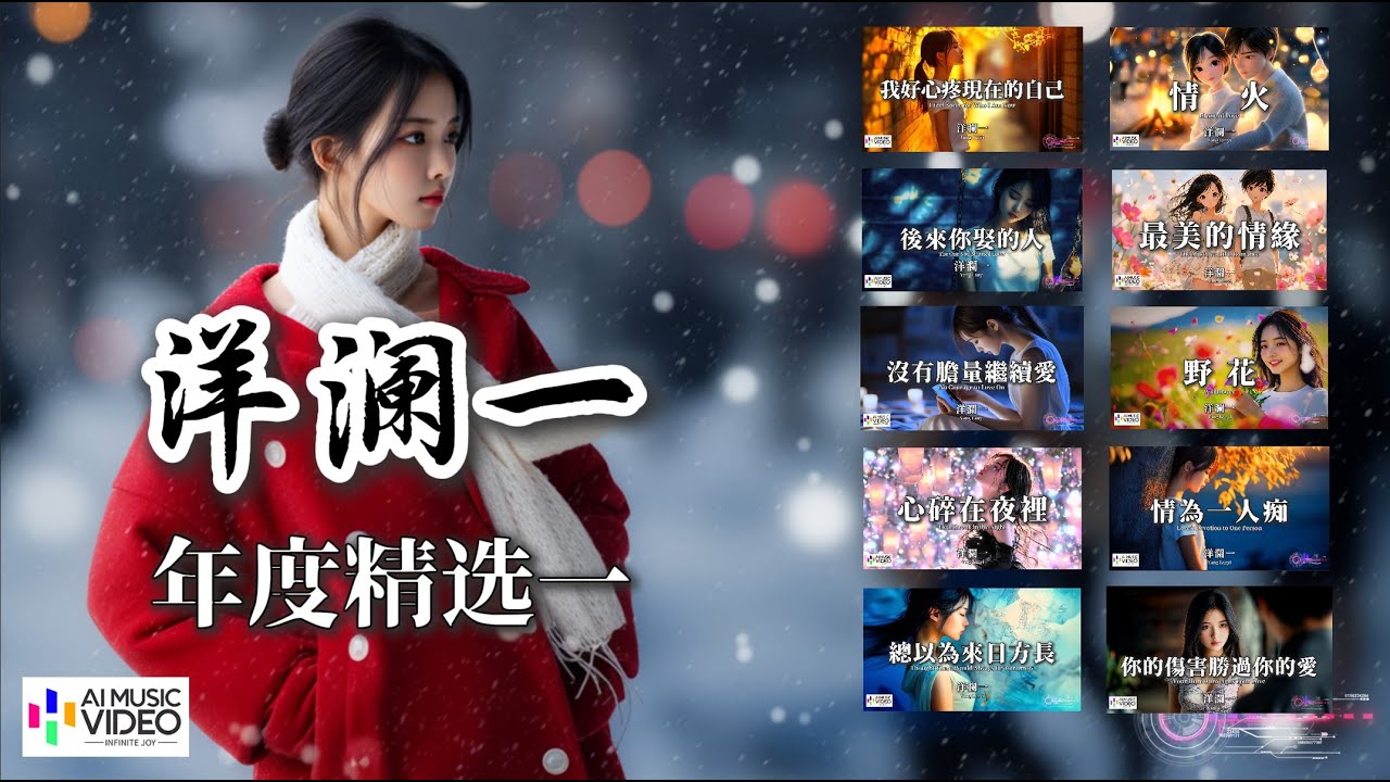 【高清MV】洋瀾一 年度必聽精選歌曲集（一）【Pinyin + Eng Sub | AI音樂視頻 | 繁體拼音英文動態字幕】Yang Lan Yi【洋澜一 年度必听精选歌曲集（一）】