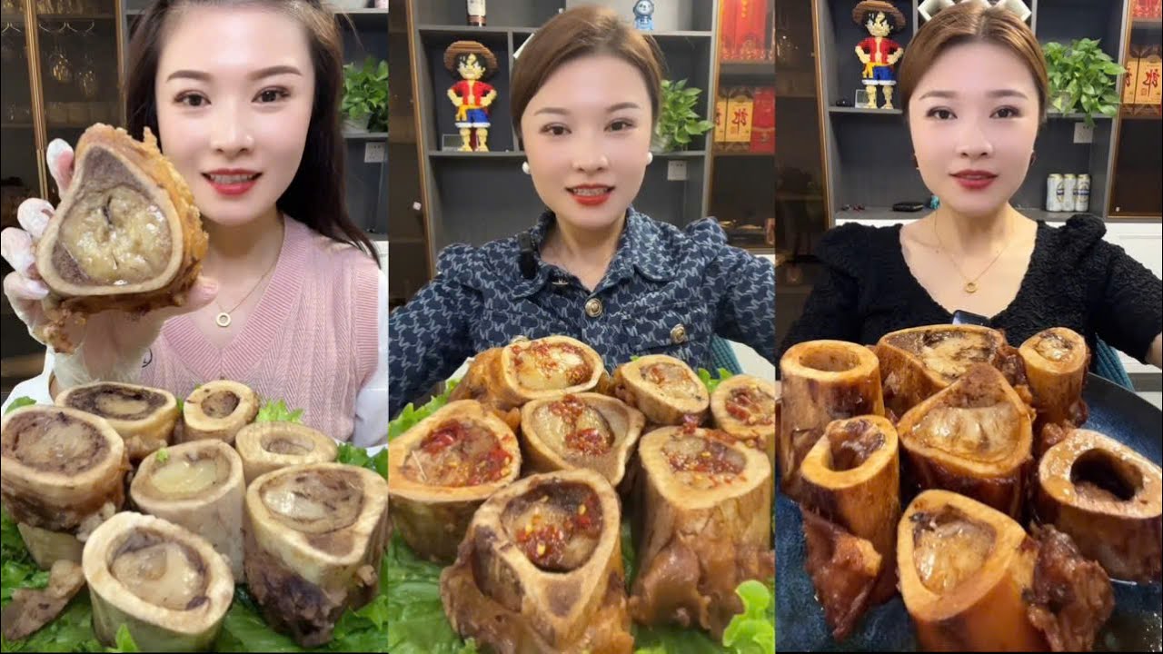 Mukbang bone marrow asmr- 牛骨髓 - 쇠고기 골수 - 牛骨髄 - thánh ăn tủy xương #2160 Jin Jin Official