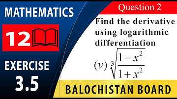 12th Math Exercise 3.5 Question 2 (v) | Derivative of Exponential and Logarithmic functions