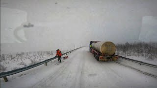 Norway- Dangerous roads!!! Why it so hard to drive in Norway DC POV Truck Driving Volvo FH540