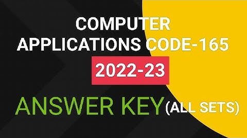 Computer Applications  cbse class 10 paper answer key  LIVE