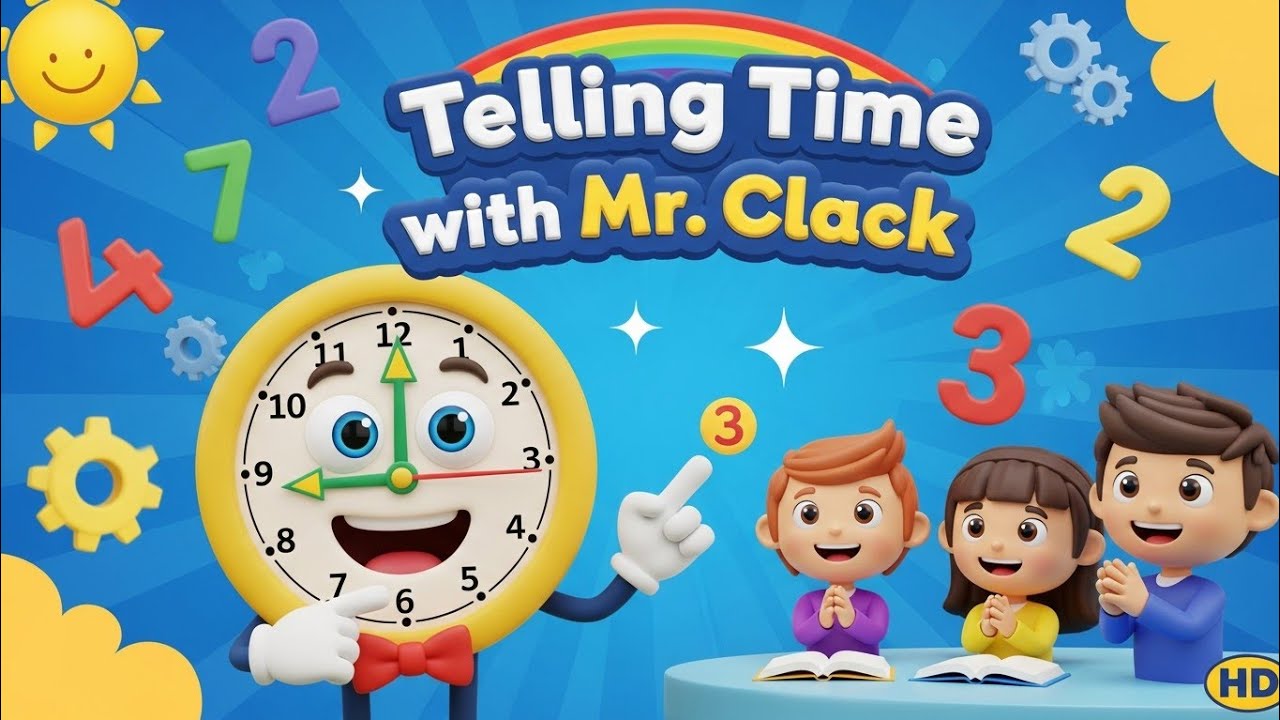 "Join Mr. Clack's Fun Adventure: Learn to Tell Time with Catchy Nursery Rhymes!"
