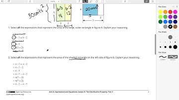 Open Up Resources Grade 6 Unit 6 Lesson 9 Distributive Property Part1