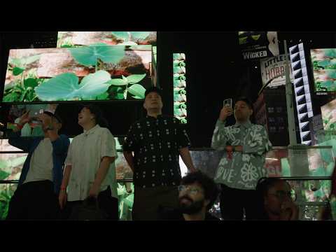 Artists Tromarama on July 2026 Midnight Moment "Turn On #2" in Times Square