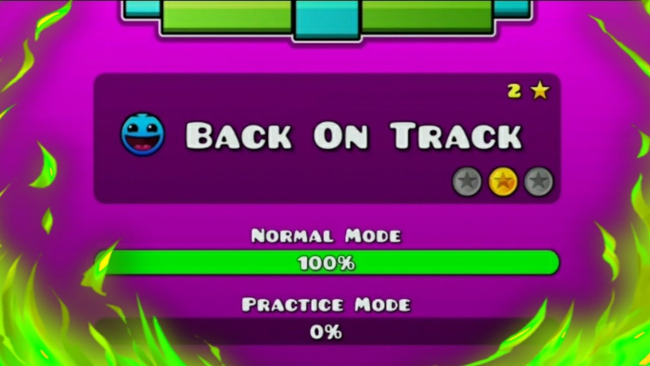BACK ON TRACK- Geometry Dash lite- level 2 - YouTube
