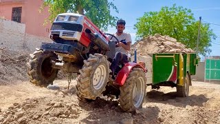 New Solis 24 Loader Loading Dry Mud Trolley | VST Shakti VT 224 1D Ajai | 4Wd Mini Tractor