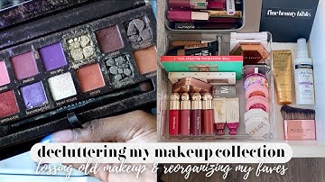 DECLUTTERING my MAKEUP COLLECTION | Favorite Makeup, Reorganizing, Most Minimalist Influencer Ever 😂