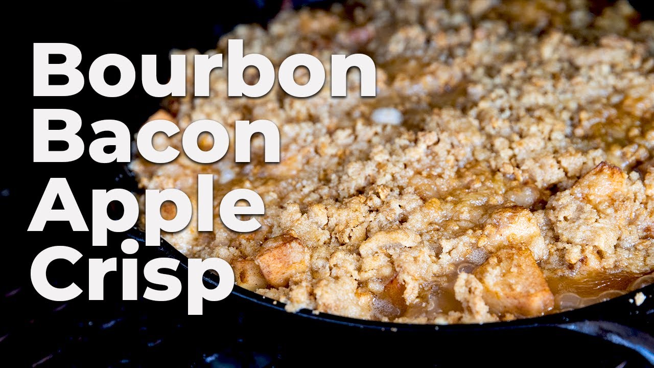 Bourbon Bacon Apple Crisp on the Cotton Gin Smoker!