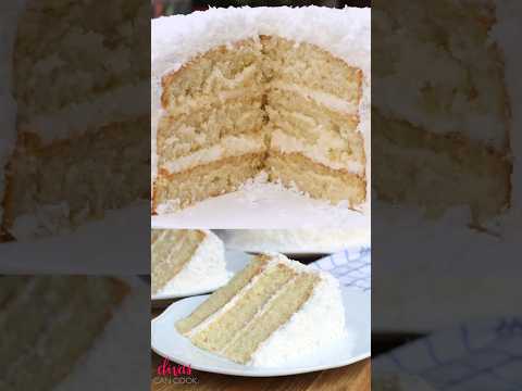 Homemade Coconut Cream Cake 🥥#coconutcreamcake