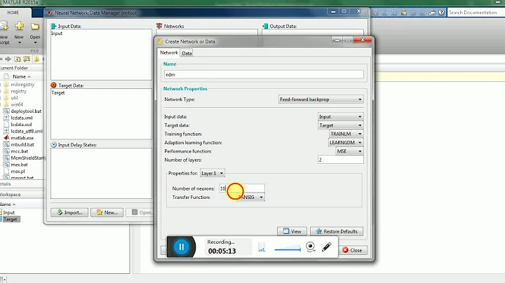 Data prediction by ANN tool box in Matlab