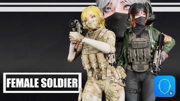 Game ready 3D model ┃Female Soldier - Video Preview┃Unreal engine & Unity