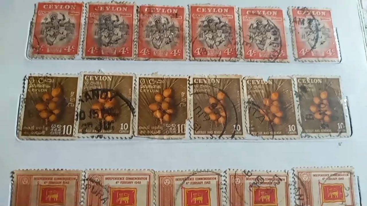 Sri lankan old stamps collection . - YouTube
