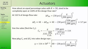 CBE 430 Week 02 02 - Control Valve Design
