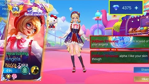ANGELA SANRIO SKIN GAMEPLAY - CUTEST SKIN EVER!😻💗 ZAIRAMLBB 💗