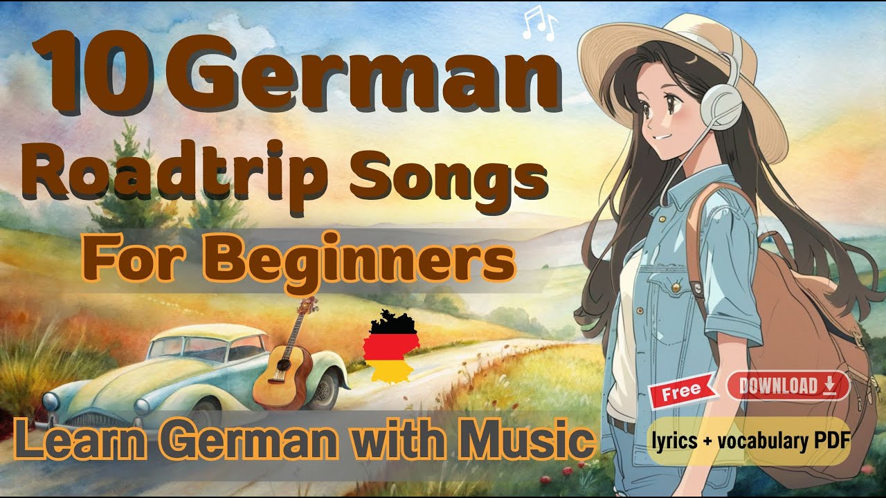 10 German Road Trip Songs for Beginners🚗📝 | Learn German with Music🎧