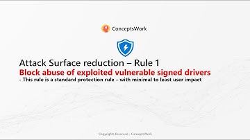 Attack Surface Reduction Rules | Rule 1 | Block abuse of exploited vulnerable signed drivers