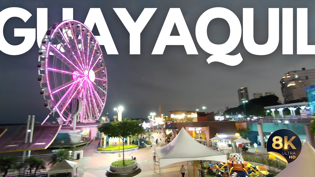 GUAYAQUIL, Ecuador - A walking tour of Malecón 2000 - Las Peñas - Puerto Santa Ana. 4k HDR