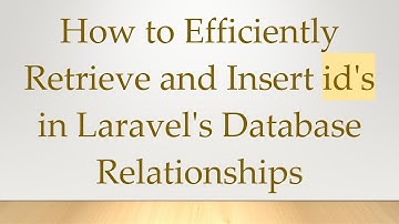 How to Efficiently Retrieve and Insert id