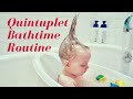 Toddler Night Time Bath Routine With Quints - 8 Year Old Talks About Having 5 Babies In His House