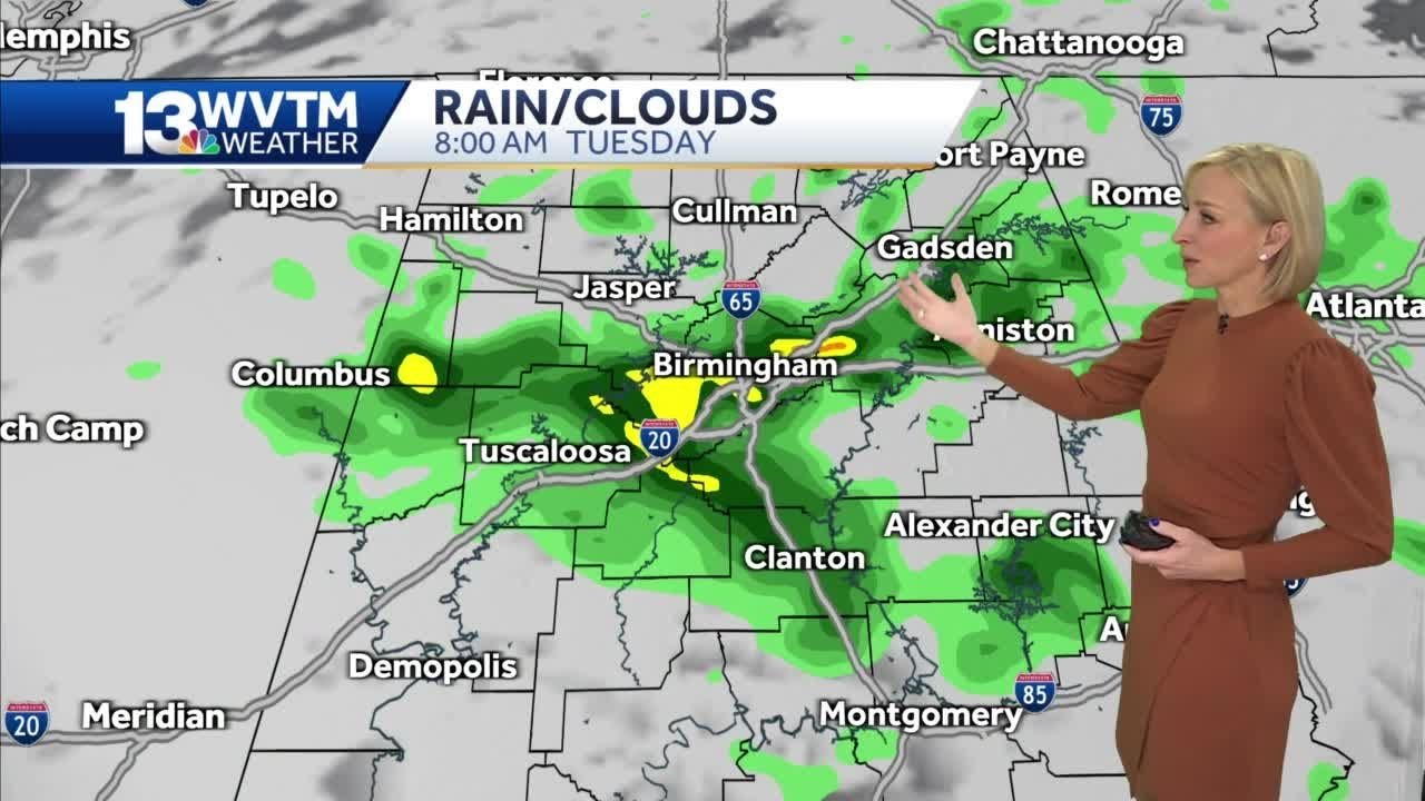 Chilly with rain early this week for central Alabama - YouTube