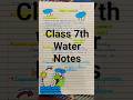 class 7th geography chapter-water notes #youtubeshorts #notes