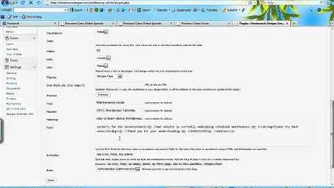 Using the "WP-Maintenance Mode" plugin for Wordpress