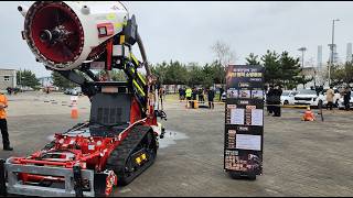 Demonstration of Fire Fight Training in Underground Tunnel by remotely controlled Orbital Fire Robot
