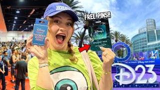 Disney D23 Day 2 | Hunting FREEBIE Pins & Opening Exclusive New Mystery Pins!