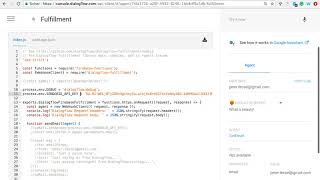 Dialogflow Chatbot - How to Send an Email from your Fulfilment via Sendgrid