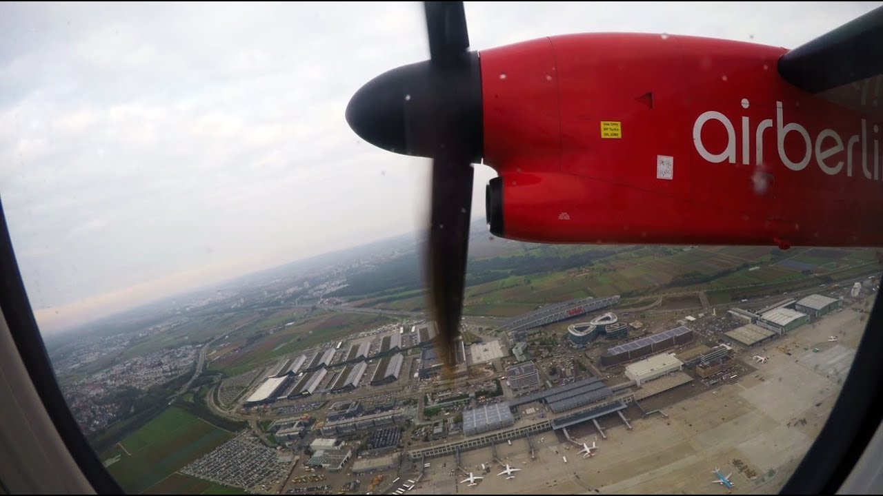 ✈ airberlin Bombardier Dash 8-Q400 Powerful Takeoff From Stuttgart Airport (STR) [4K] ✈