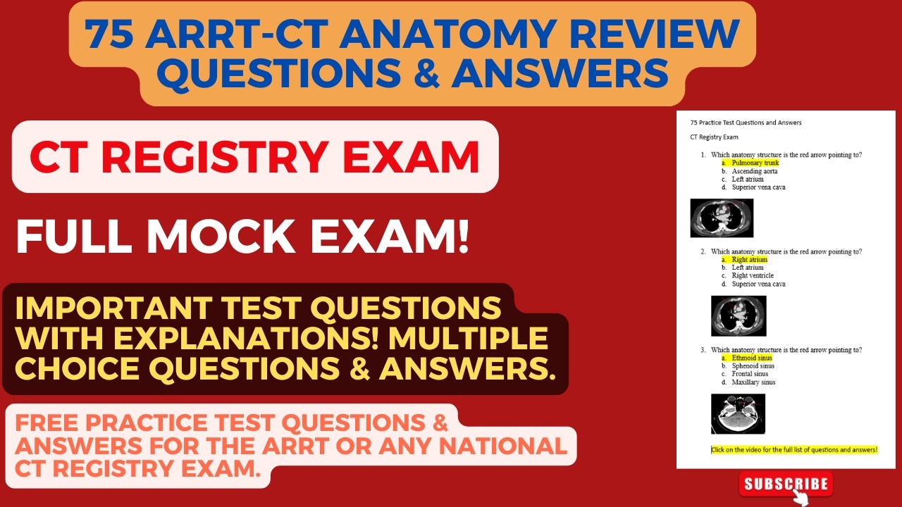 75 FREE CT Registry Review Anatomy Questions and Answers (Full ARRT ...
