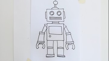 Fun Cartoon Robot Drawing Tutorial for Kids in 1 Minute! 🤖
